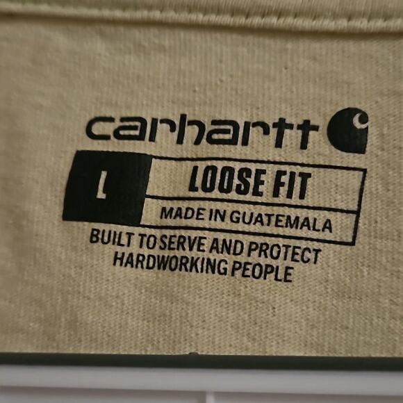 Carhartt  T-Shirt Men L Short Sleeve Loose Fit Crew Neck Graphic Yellow - Picture 2 of 6